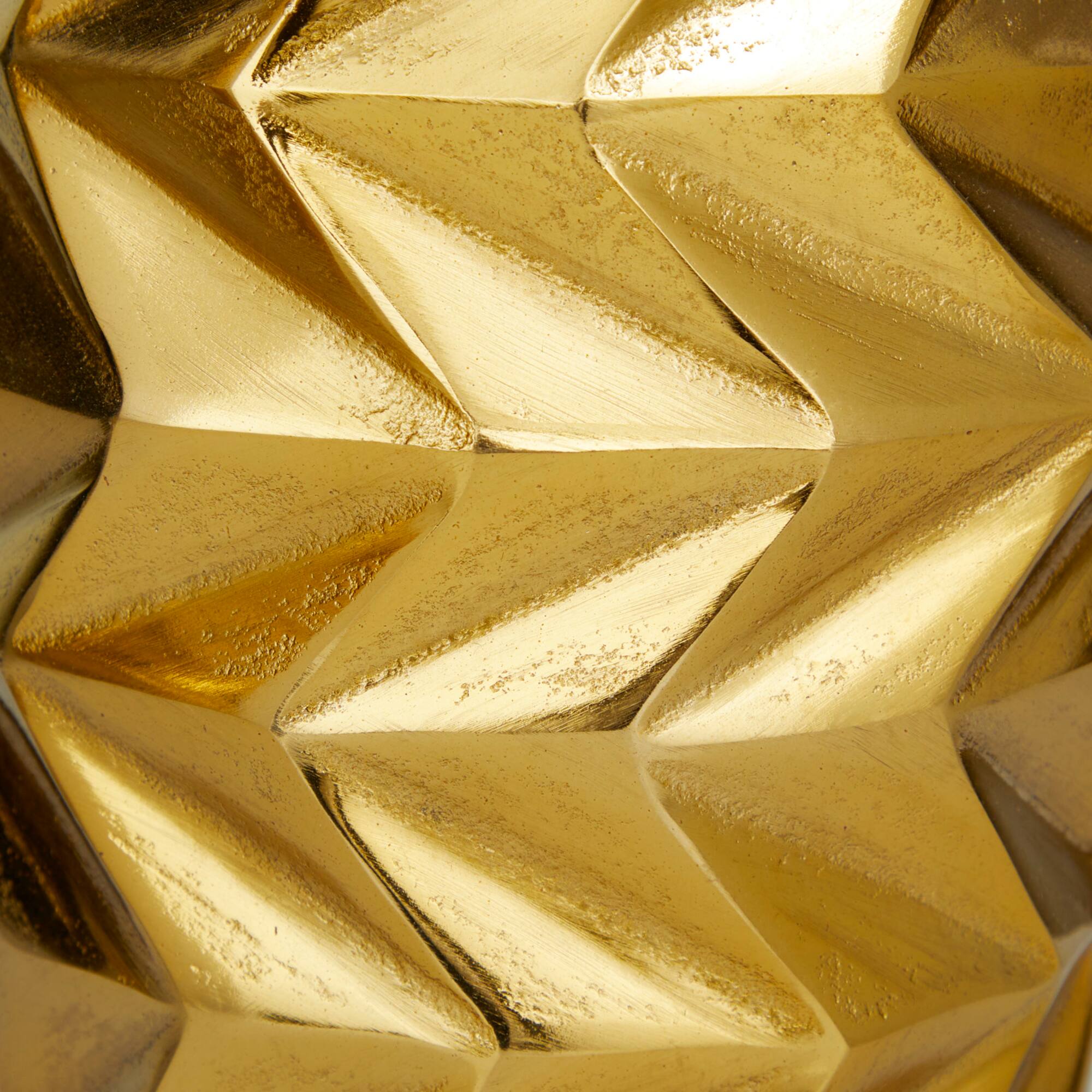 Gold Aluminum Modern Abstract Vase, Set of 2" 20", 15"
